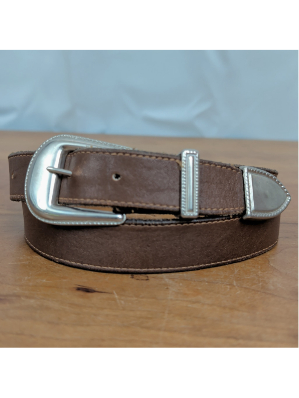 Ladies' Vintage USA Made Brown Leather Western Belt